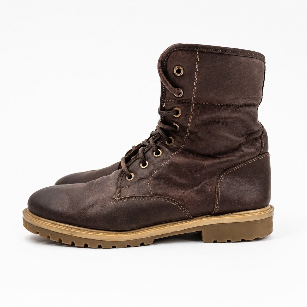 Franco Fortini Brown Leather Lace Up Ankle Boots Comfortable Everyday Style